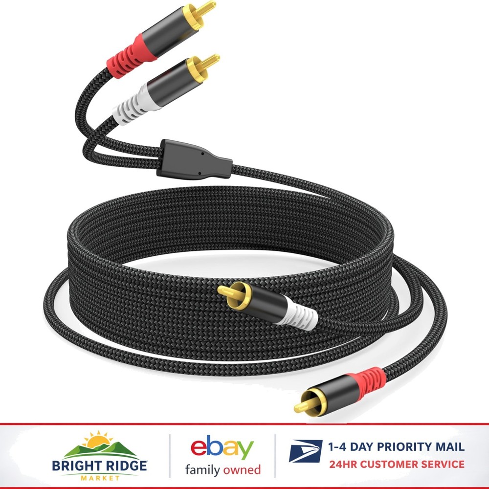 Universal 20FT RCA Cable for Audio Receivers and Vinyl Record Players