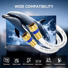 Digoloan Coaxial Cable 3ft/6ft/10ft/15ft/25ft/50ft/60ft/75ft/100ft, RG6 Coax