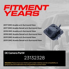 For GMC Acadia/Denali (2017-2019) Backup Camera OE Part # 23132328