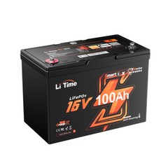 LiTime 16V 100Ah Fish Finder Lithium Battery 1600Wh with Bluetooth, Self-heating