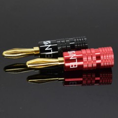 8pcs ELNONE High Quality Gold Plated Speaker Banana Plug Hi-Fi Audio Connector