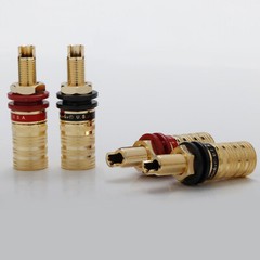 4Pcs HiFi Speaker Binding Post Gold Plated Audio Jack Sockets Plug Terminals