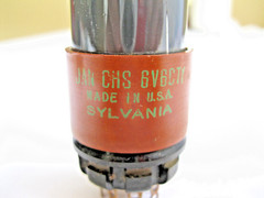 SYLVANIA JAN-CHS 6V6GTY/6V6 AUDIO VACUUM TUBE BROWN BASE TV-7 TESTED STRONG.
