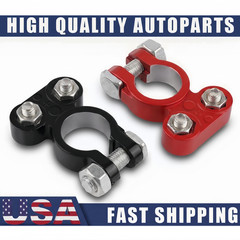 2 Pack Battery Terminal Connector Top Post Positive Negative Universal