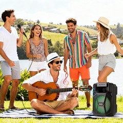 8″BT Bluetooth Wireless Speaker Colorful LED Portable Sound System Party Holiday
