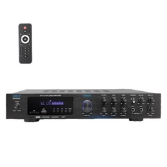 Pyle Home Audio MP3 AUX Receiver, 4x 5.25” 200W Bookshelf Speakers, Banana Plugs