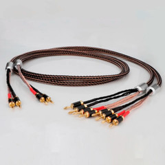 Pair Bi-wire Audio Speaker Cable 24 Strands 7N OCC Loudspeaker Wire Banana Plugs