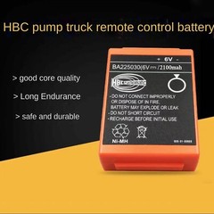 6X 2100mAh BA225030 6V Ni-Mh Battery For HBC Pump Truck Remote Control Battery