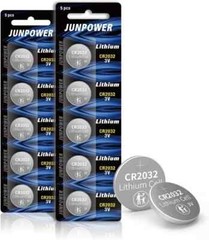 JUNPOWER CR2032 BR2032 DL2032 3V Lithium Battery Remote Button Cell Watch