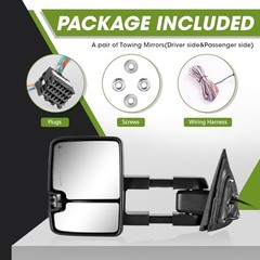 Towing Mirrors for Chevy Silverado/GMC Sierra 1500 Painted Black (code:8555)