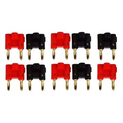 10PCS Dual Banana Plugs 4mm Gold Speaker Connector for Amp Safe Reliable