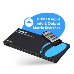4K60Hz 4×2 HDMI 2.0 Matrix with Audio Extraction, HDCP 2.2/1.4, HDR (Dolby Vi…