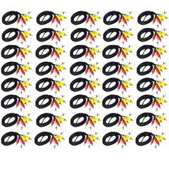 10/20/30/40/50Pcs 1.5m AV Male to Male 3 RCA Audio Video Composite Cable NEW