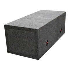 QPower Dual 12″ Sealed Heavy Duty Square Empty Woofer Box QMPSQ12E
