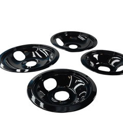 N/A GE OEM Black Porcelain Drip Pan Set 1-Yr Warranty