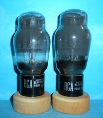 2 RCA 6L6G Tubes Gray Glass Copper Posts Snubbers Dual D Getters Tested