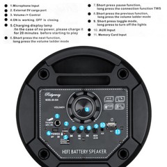 6000W Bluetooth Speaker Portable Sub Woofer Heavy Bass Party Sound System w/Mic