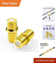 Compact Female Coaxial Connector Extender – 2-Pack for Home Entertainment