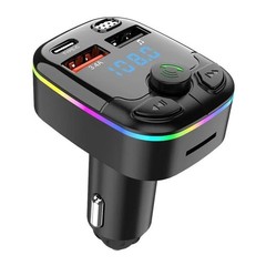 Bluetooth 5.0 Car Wireless FM Transmitter Adapter 2USB PD Charger AUX Hands-Free