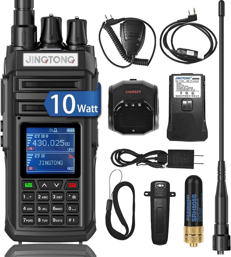 JT-3988 ham Radio Walkie Talkie 10Watt Handheld Dual Band Two Way radios Long…