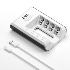 EBL AAA AA NiMH Rechargeable Batteries 1100mAh/2800mAh 1.2V + 4 Slot Charger Lot