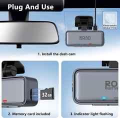 4K Mini Dash Cam Front，Front Dash Camera for Cars，WiFi Car Camera with Voice Con