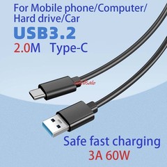 USB 3.2 USB-A to USB-C cable 10Gbps Data Transfer 3A 60W Fast Charging Cord 2.0m