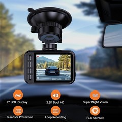 Dash Cam Front and Rear, 2.5K Dual Dash Camera for Cars, 2560P Mini Car Camer…