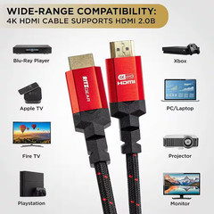 3 Ft. 4K HDMI Cable, High Speed 18 Gbps HDMI to HDMI Cable (3 Pack) – Red NEW
