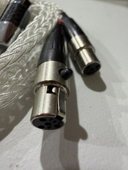 Pure Silver Braided Audio Cable 6.35mm Male to Dual XLR (Audeze) + 3.5mm Adapter