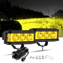 AUXBEAM 5″ LED Work Light Bar Spot Pods Fog Driving Amber Lamp for Jeep Ford 4″
