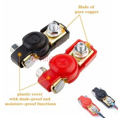 2 Car Battery Terminal Connector Post Positive Negative Heavy Duty Universal