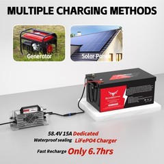 48V 100Ah LiFePO4 Lithium Battery For Golf Cart in 200A BMS, Max.Power 10.24kW
