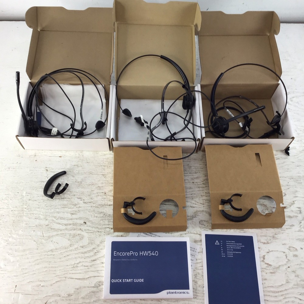 Lot Of 3 Plantronics Encorepro 540 HW540 Monoaural Over The Head Black Headset