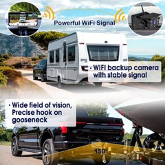 Wireless WiFi Solar Panel Battery Hitch Backup Camera Magnetic For iOS Android