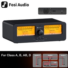 2-in-2 Out Amplifier Speaker Switcher Dual Analog VU Meter Box Class A, B, AB, D