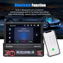 7″ Single 1 DIN Car Stereo Flip Out Touch Screen Radio Carplay MP5 USB +Camera