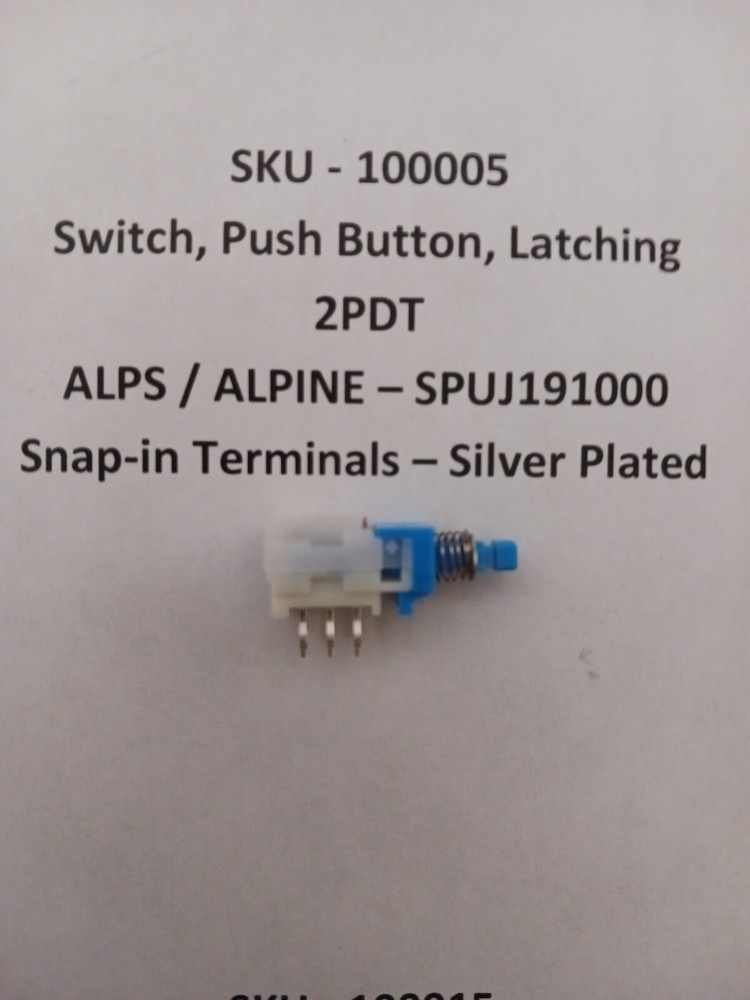 Push Button Switch, 2PDT, Latching, SPUJ191000, miniature switch
