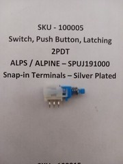 Push Button Switch, 2PDT, Latching, SPUJ191000, miniature switch
