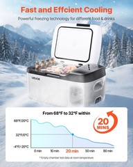 VEVOR Car Refrigerator 16QT/15L Compressor Electric Cooler Fridge 12/24V for Car