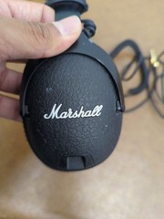 Marshall Monitor Headphones Black Over-Ear Wired With Coiled Cable & Carrying Po