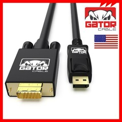 DisplayPort to VGA Cable Adapter For HDTV PC Desktop Monitor Video 4K 1080P 6FT