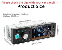 1 Din Stereo Car Radio Player Mirror link Audio AUX USB For CarPlay Android Auto