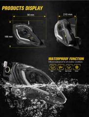 DOT LED Headlights DRL Turn Signal for Yamaha Raptor 250 350 700 YFZ450 450R