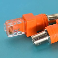 Coaxial to Ethernet Adapter, 2 Pack Coax RF F Female to RJ45 Male Converter Uiin