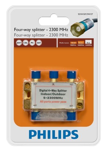 Philips SDW5012W/27 4-way Digital Splitter Indoor/Outdoor 5-2300 MHz New