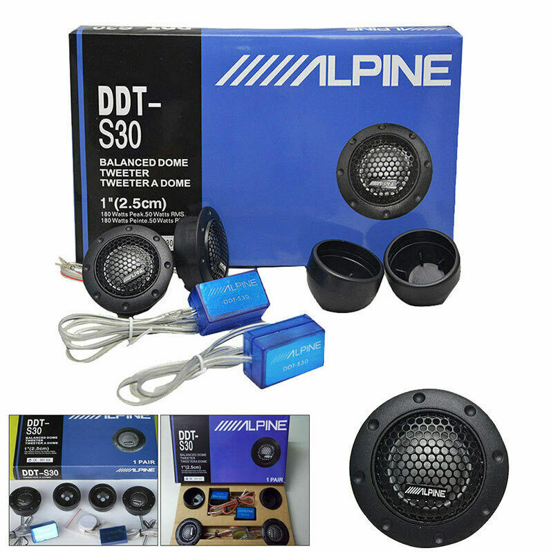 Pair Alpine DDT-S30 360W 2.5CM 1″ Soft Dome Balanced Car Audio Speakers Tweeters
