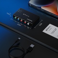 Component to HDMI Converter Adapter – 1080P YPbPr RGB + Audio for HDTV