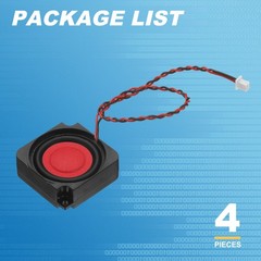 2W 8Ω Mini Speaker, 4PCS Full-Range Portable Micro Loudspeaker, Black Red
