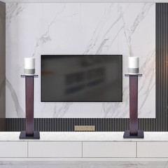 2x Walnut Wood Speaker Stands Home Theatre Bookshelf Surround Sound Support 90cm
